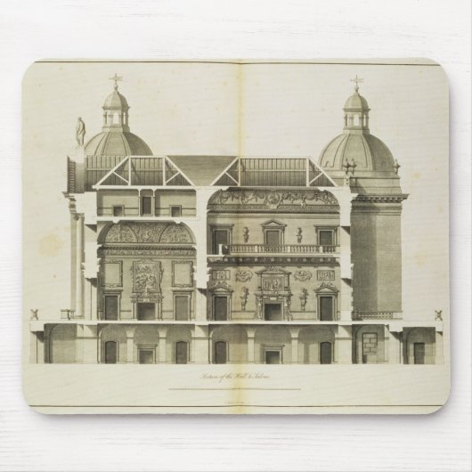 Tapis De Souris Houghton Hall : section transversale du Hall et du (Devant)