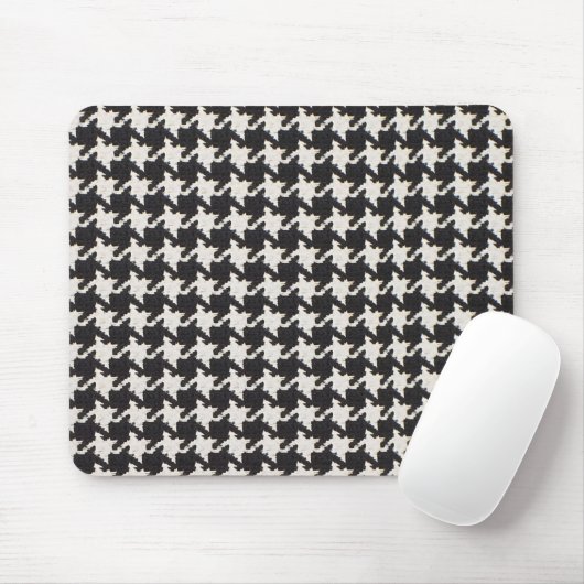 Tapis De Souris Houndstooth Black & White Pattern (Avec souris)