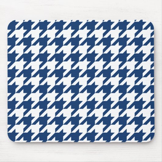 Tapis De Souris Houndstooth Élégant Marine (Devant)