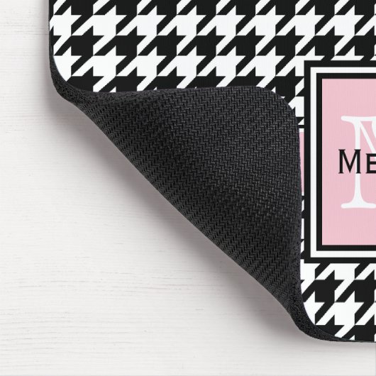 Tapis De Souris Houndstooth graphique tendance avec Monogramme per (Coin)