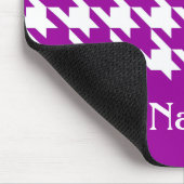 Tapis De Souris Houndstooth Purple Elegant avec nom personnalisé (Coin)
