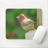 Tapis De Souris House Finch avec vos initiales (Avec souris)