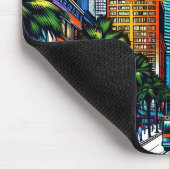 Tapis De Souris Houston, Texas Downtown City View Art Abstrait (Coin)