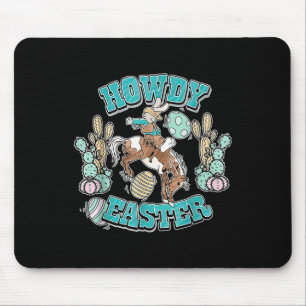 Tapis De Souris Howdy Chemise de Pâques Occidentale Lapin Lapin de