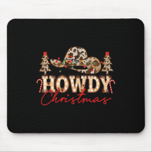 Tapis De Souris Howdy Noël Père Noël mignonne Leopard Western Cowg
