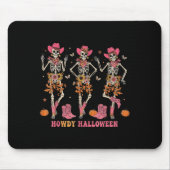 Tapis De Souris Howdy Western Skeleton Cowgirls Dancing Halloween (Devant)