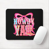 Tapis De Souris Howdy Yall Cowboy Boots Coquette Bow Western Valen (Avec souris)