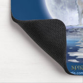 Tapis De Souris Howling White Wolf & Moon Wildlife (Coin)
