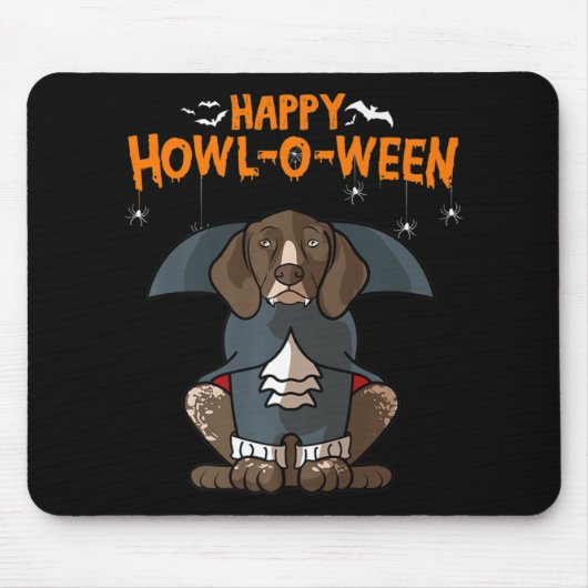 Tapis De Souris Howloween Allemand Pointer Dog Halloween (Devant)