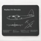 Tapis De Souris Hughes H-4 Hercules Oie d'épinette - Plans d'avion (Devant)