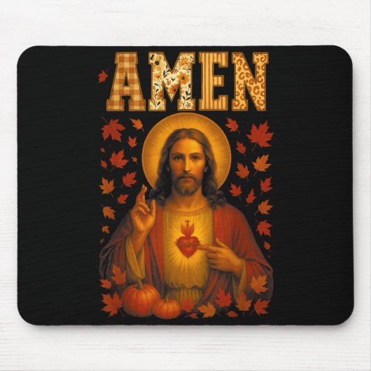 Tapis De Souris Hugvyn Amen Fall Jesus Christian Bible Verses Than (Devant)
