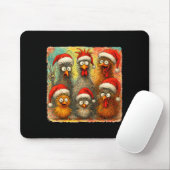 Tapis De Souris Hugvyn Christmas Santa Chicken Crazy Eagerlys Roos (Avec souris)