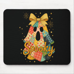 Tapis De Souris Hugvyn Halloween Patchwork Éffrayant Ghost Bow Pre