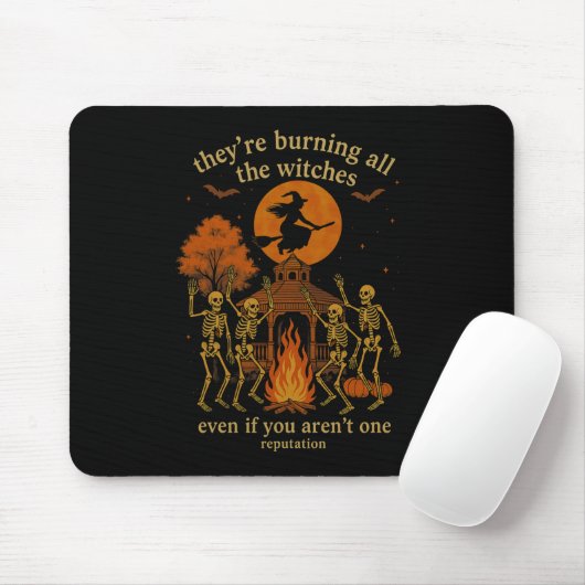 Tapis De Souris Hugvyn They're Burning All The Witches Skeleton Wi (Avec souris)