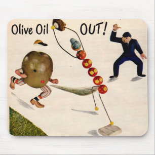 Tapis De Souris Huile d'olive Out jouer au baseball