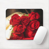 Tapis De Souris "Huit Roses Rouges" (Avec souris)