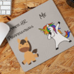 Tapis De Souris Human Resources HR Unicorn Horse Funny Gift<br><div class="desc">This design was created though digital art. It may be personalized in the area provide or customizing by choosing the click to customize further option and changing the name, initials or words. You may also change the text color and style or delete the text for an image only design. Contact...</div>