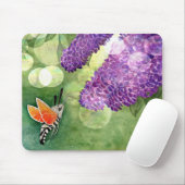 Tapis De Souris Hummingbird Hawk Moth and Lilacs (Avec souris)