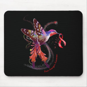 Tapis De Souris Hummingbird Hold Burgundy Ribbon Cerveau Aneurysme