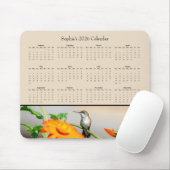 Tapis De Souris Hummingbird on an Orange Flower – 2026 Calendar (Avec souris)