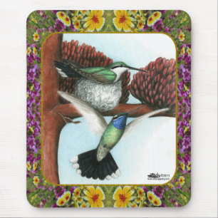 Tapis De Souris Hummingbirds and Flowers #3