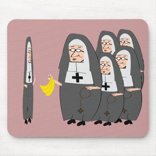 Tapis De Souris Humour catholique "grosses soeurs " de nonne (Devant)