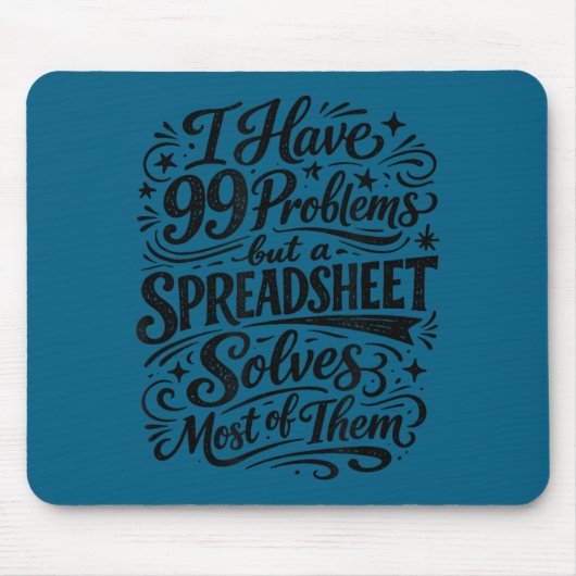 Tapis De Souris Humour comptable tableur analyse de données (Devant)