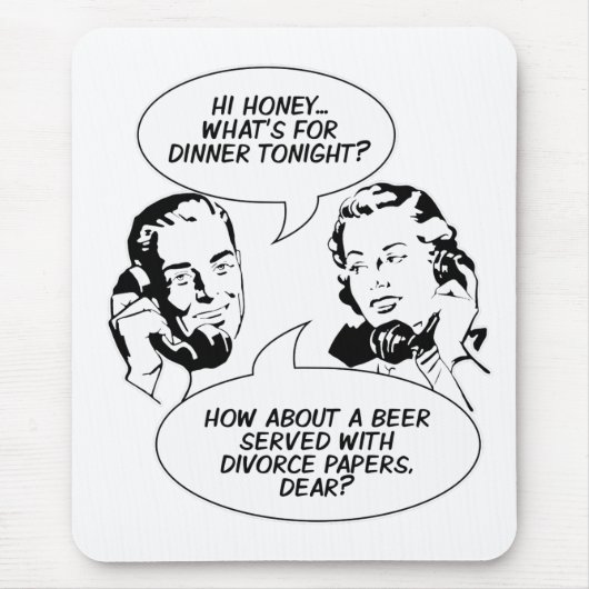 Tapis De Souris Humour féministe rétro mousepad (Devant)