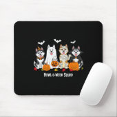 Tapis De Souris Husky Halloween Howl O Ween Squad (Avec souris)