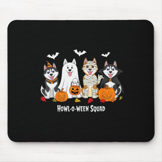 Tapis De Souris Husky Halloween Howl O Ween Squad (Devant)