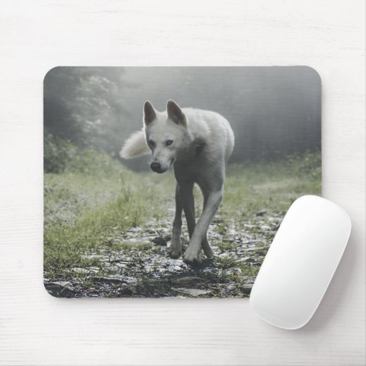 Tapis De Souris Husky Sibérien Blanc (Avec souris)