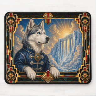 Tapis De Souris Husky sibérien, chien Art Déco