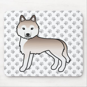 Tapis De Souris Husky sibérien rouge clair Chien de dessin animé m