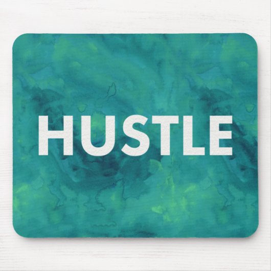 Tapis De Souris Hustle aquarelle Typographie moderne Mousepad (Devant)