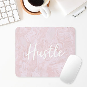 Tapis de souris Hustle en marbre rose moderne