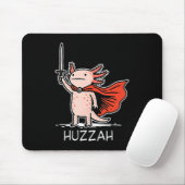 Tapis De Souris Huzzah Axolotl Knight Funny Sword Meme Quote (Avec souris)