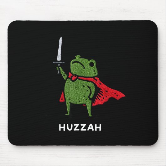 Tapis De Souris Huzzah Frog Knight Funny Sword Meme Quote (Devant)