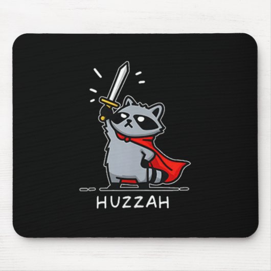 Tapis De Souris Huzzah Raccoon Knight Funny Sword (Devant)
