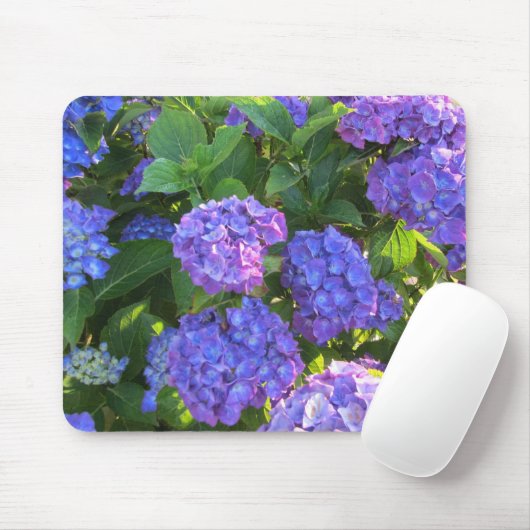 Tapis De Souris Hydrangeas bleues et violettes (Avec souris)