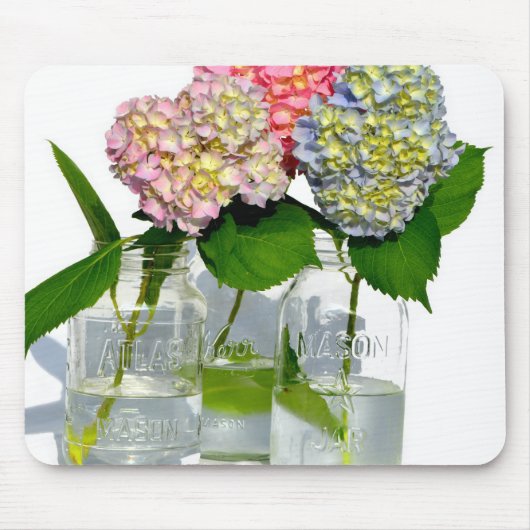 Tapis De Souris Hydrangeas et jarre de Mason (Devant)