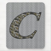 Tapis De Souris Hydrangée C initiale monogramme Mousepad floral (Devant)