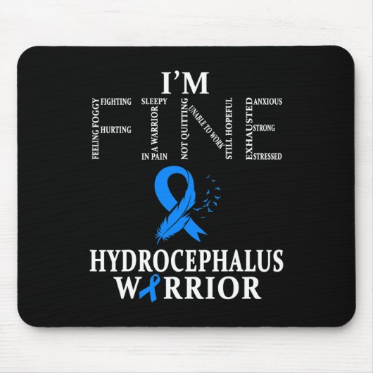 Tapis De Souris Hydrocéphalie Warrior I'm Fine Feather (Devant)