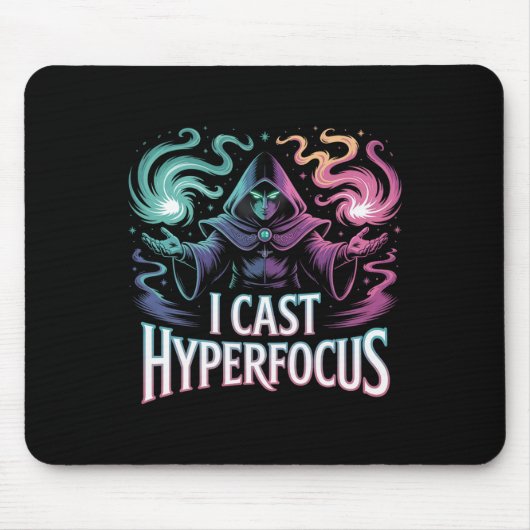 Tapis De Souris Hyperfocus Magic Spell Joueur Artwork Autisme Mage (Devant)
