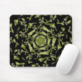 Tapis De Souris Hypnose de nature verte et noire fractale (Avec souris)