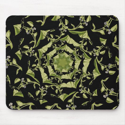 Tapis De Souris Hypnose de nature verte et noire fractale (Devant)