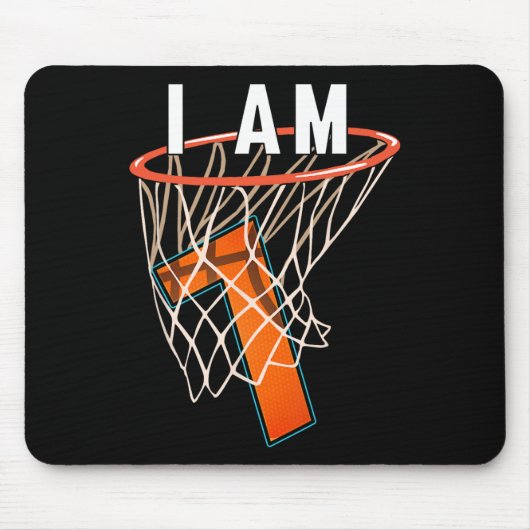 Tapis De Souris I Am 7 Basketball thème 7e anniversaire Celeber (Devant)