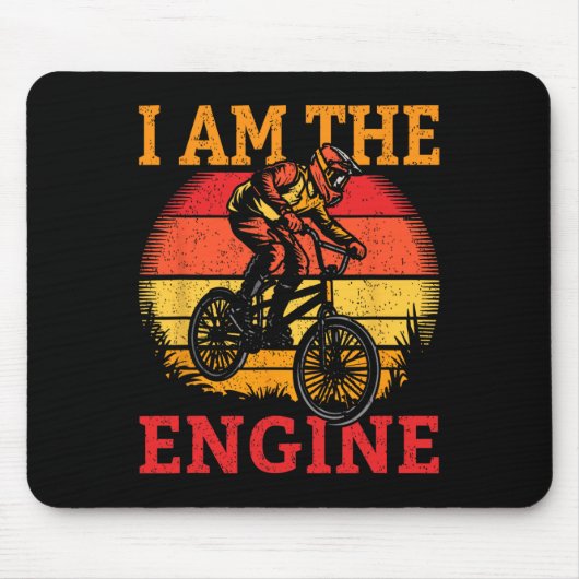 Tapis De Souris I Am The Engine Mountain Biker Sunset  (Devant)