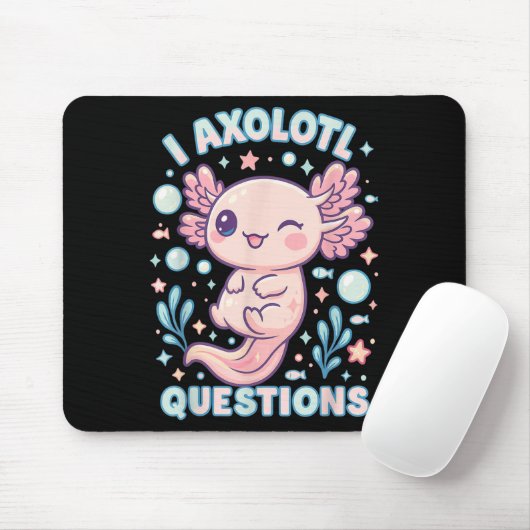 Tapis De Souris I Axolotal Questions Drôle Mignonne Conception De (Avec souris)