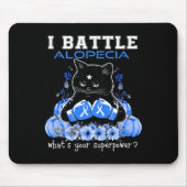 Tapis De Souris I Battle Alopecia Sensibilisation Fun Chat (Devant)