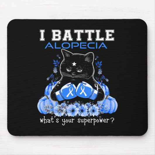 Tapis De Souris I Battle Alopecia Sensibilisation Fun Chat (Devant)